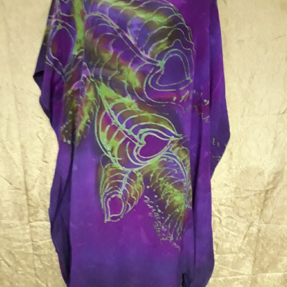 Hand painted Crepe de Chine Silk Tunic/Dress Kimon